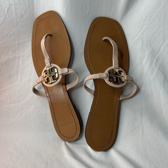 Tory Burch Mini Miller Sandal Square Toe Size 11 M Pink - Picture 8 of 8